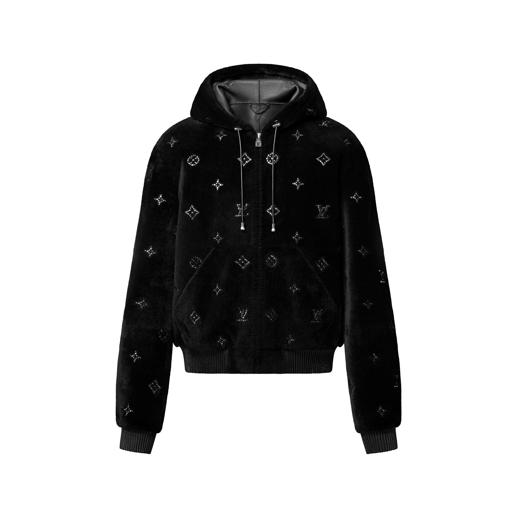 Monogram Embellished Shearling Hoodie - Ready-to-Wear | LOUIS VUITTON